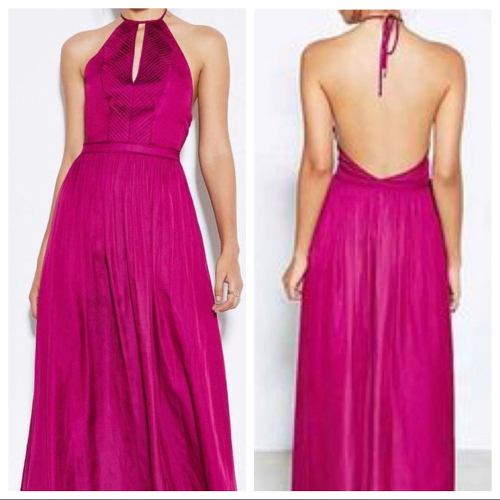 Kimchi blue Selma magenta halter maxi gown dress